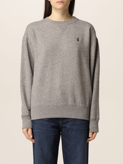 Shop Polo Ralph Lauren Sweatshirt With Logo In Grey