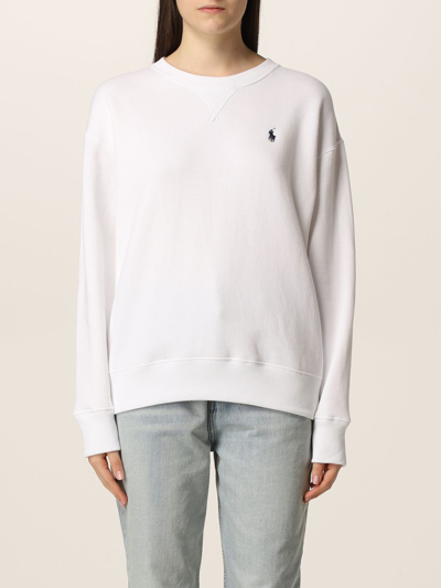 Shop Polo Ralph Lauren Sweatshirt With Logo In White
