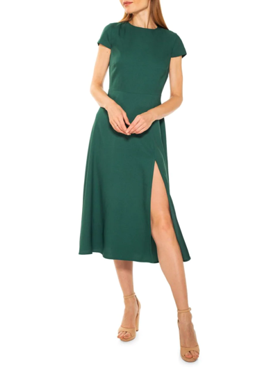 Shop Alexia Admor Women's Lily High-slit Midi Dress In Fern Green