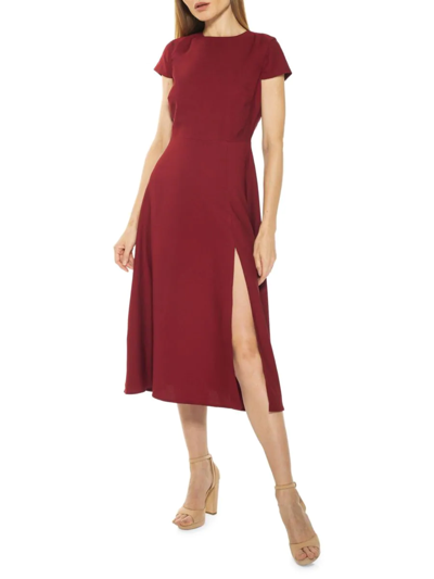 Shop Alexia Admor Women's Lily High-slit Midi Dress In Fuchsia