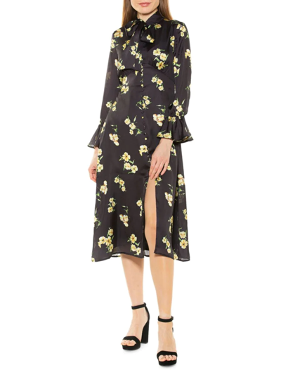 Shop Alexia Admor Women's Gemma Floral A-line Dress In Yellow