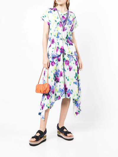 Shop Kenzo Floral-print Midi Dress In Multicolour