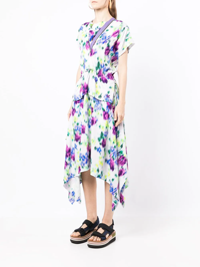 Shop Kenzo Floral-print Midi Dress In Multicolour