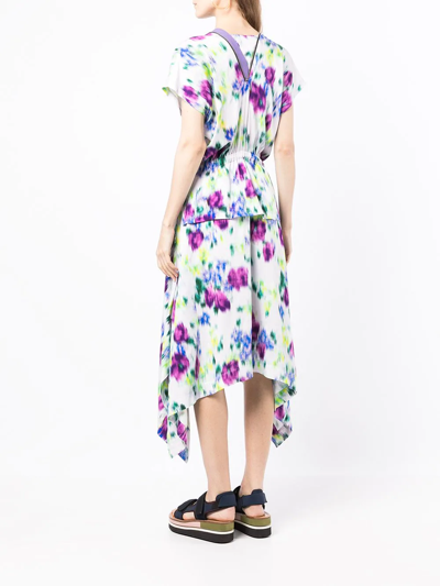 Shop Kenzo Floral-print Midi Dress In Multicolour