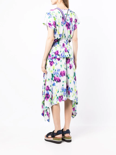 Kenzo Floral-print Midi Dress In Multicolour