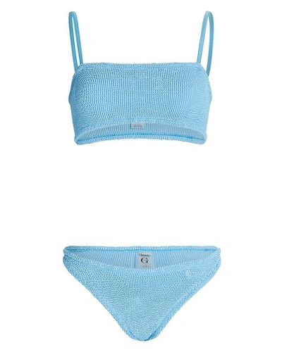 Shop Hunza G Gigi Bikini Set In Blue-med