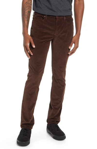 Shop Frame L'homme Skinny Fit Corduroy Five Pocket Pants In Dark Chocolate