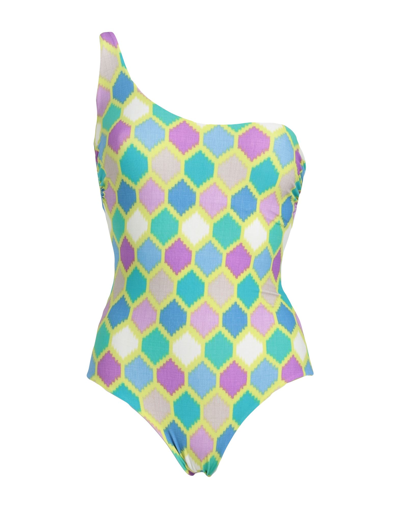 Shop Fisico Woman One-piece Swimsuit Acid Green Size Xs Polyamide, Elastane