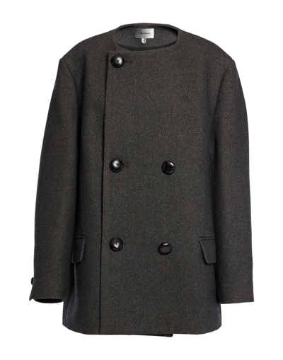 Shop Isabel Marant Woman Coat Steel Grey Size 14 Wool, Cotton