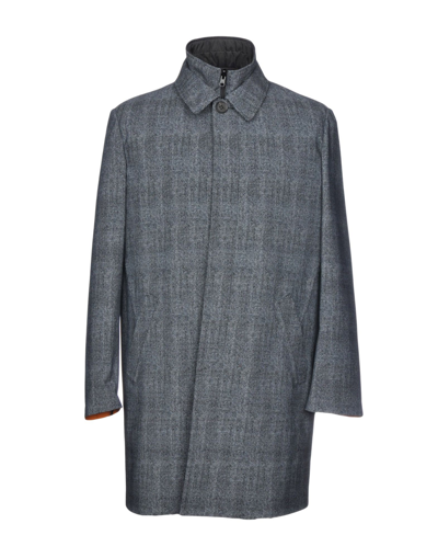 Shop Traiano Man Overcoat & Trench Coat Grey Size 38 Wool, Polyester, Elastane