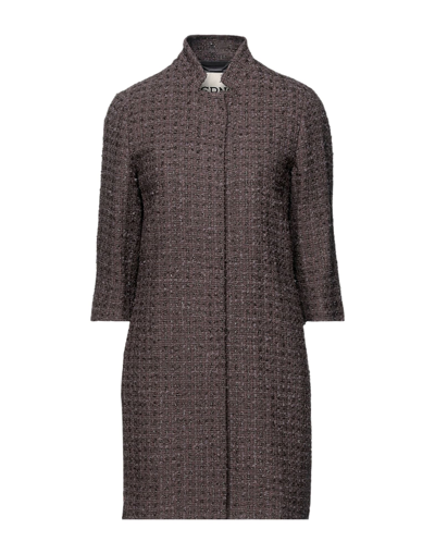 Shop Herno Woman Overcoat & Trench Coat Dark Purple Size 10 Cotton, Viscose, Polyamide