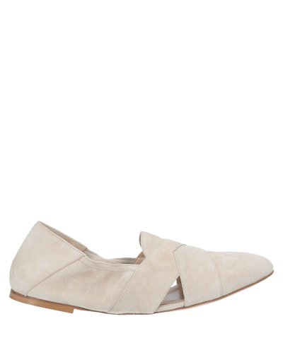 Shop A.testoni A. Testoni Woman Loafers Beige Size 6.5 Soft Leather