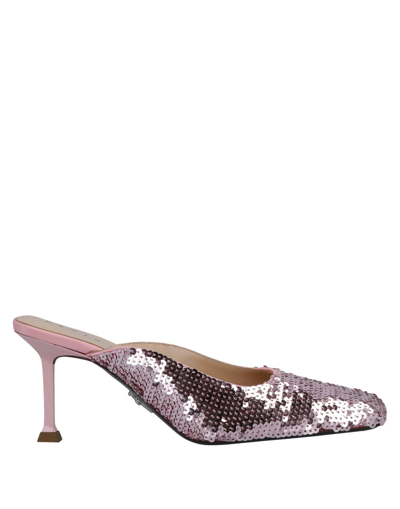 Shop Cesare Paciotti Woman Mules & Clogs Pink Size 6 Textile Fibers