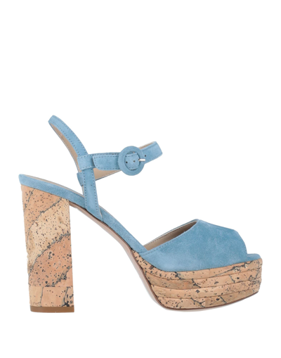 Shop Le Silla Woman Mules & Clogs Sky Blue Size 8 Soft Leather