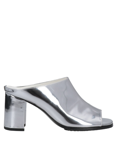 Shop Junya Watanabe Comme Des Garçons Woman Sandals Silver Size 2 Soft Leather