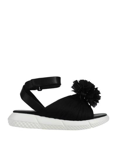 Shop Elena Iachi Woman Sandals Black Size 7 Textile Fibers, Soft Leather