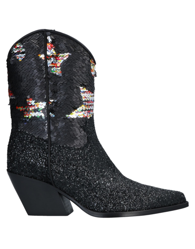 Shop Elena Iachi Woman Ankle Boots Black Size 6 Textile Fibers