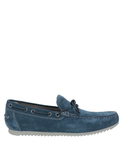 Shop Geox Loafers In Slate Blue