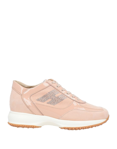 Shop Hogan Woman Sneakers Blush Size 6 Soft Leather In Pink