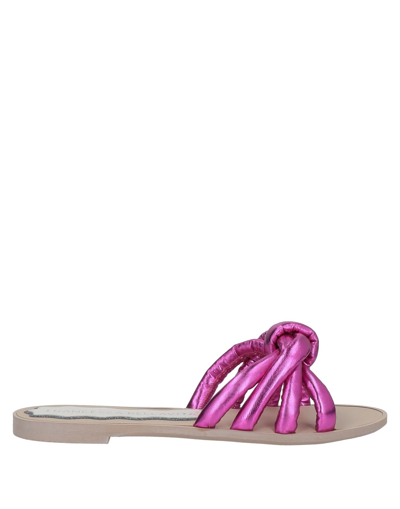Shop Francesca Bellavita Woman Sandals Fuchsia Size 8 Soft Leather In Pink