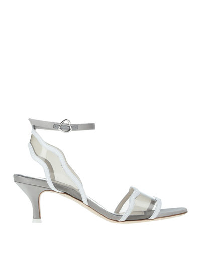 Shop Francesca Bellavita Woman Sandals White Size 7.5 Soft Leather, Pvc - Polyvinyl Chloride, Textile Fib
