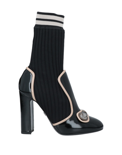 Shop Dolce & Gabbana Woman Ankle Boots Black Size 7.5 Calfskin, Synthetic Fibers, Cotton