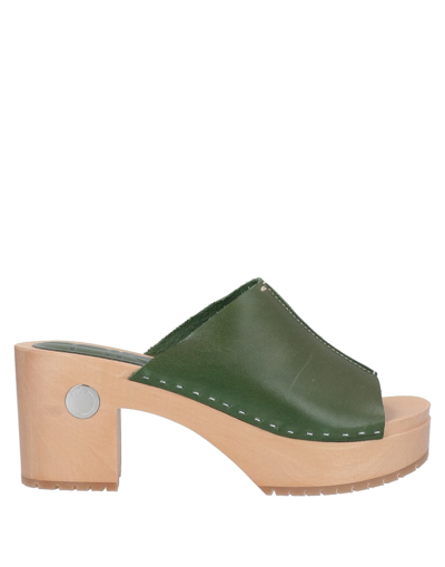 Shop High Woman Mules & Clogs Military Green Size 10 Soft Leather