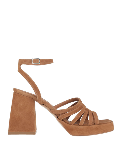Shop Ella Woman Sandals Camel Size 7 Soft Leather In Beige