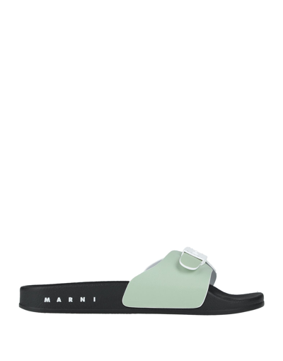 Shop Marni Man Sandals Light Green Size 9 Textile Fibers