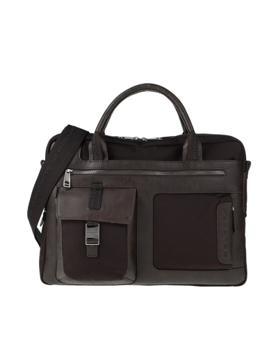 Shop Piquadro Handbags In Dark Brown