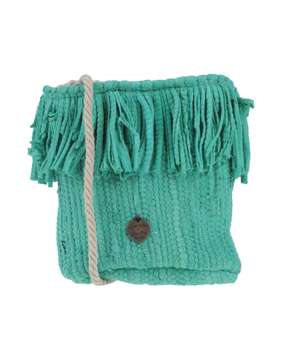 Shop Mia Bag Woman Cross-body Bag Turquoise Size - Cotton In Blue