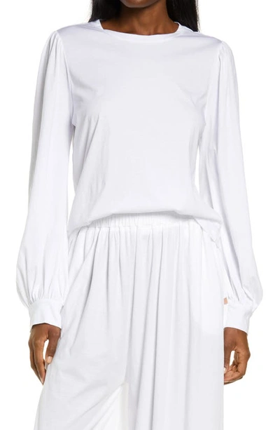 Shop Lunya Long Sleeve Organic Pima Cotton T-shirt In Sincere White