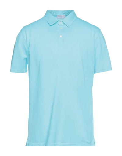 Shop Fedeli Polo Shirts In Turquoise