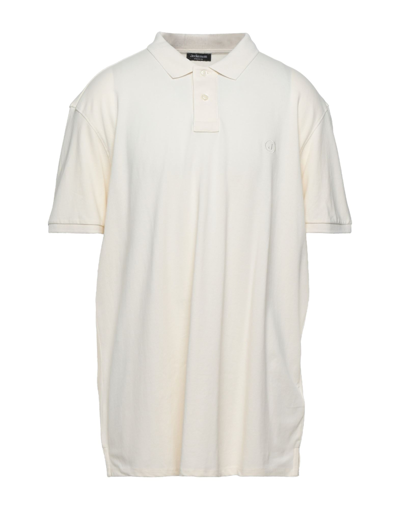 Shop Jeckerson Man Polo Shirt Ivory Size Xxl Cotton, Elastane In White