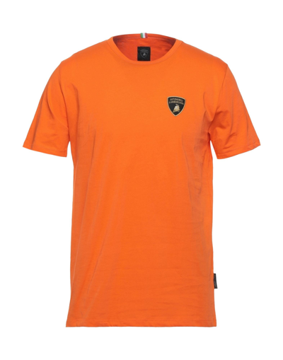Shop Automobili Lamborghini Man T-shirt Orange Size L Cotton