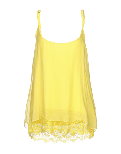 Shop Annarita N Woman Top Yellow Size S Viscose, Silk