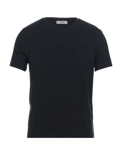Shop Alpha Studio Man T-shirt Midnight Blue Size 44 Cotton, Elastane