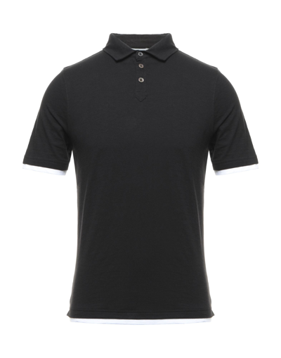 Shop Alpha Studio Man Polo Shirt Black Size 38 Cotton