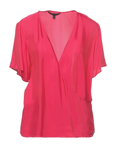 Shop Armani Exchange Woman Top Fuchsia Size L Viscose In Pink
