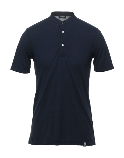 Shop Drumohr Man T-shirt Midnight Blue Size 3xl Cotton In Dark Blue