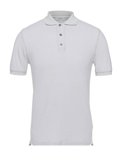 Shop Alpha Studio Man Polo Shirt Light Grey Size 44 Cotton