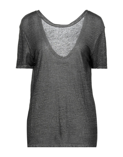 Shop Notshy Woman T-shirt Grey Size Xs Linen