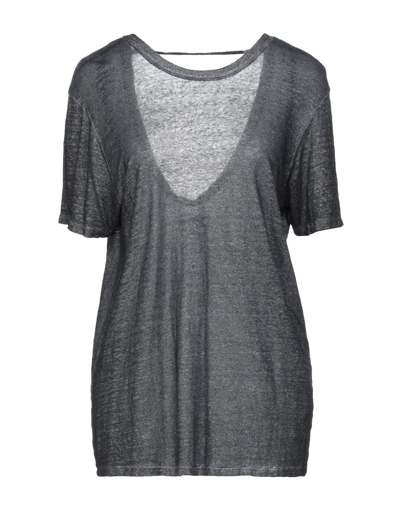 Shop Notshy Woman T-shirt Lead Size L Linen In Grey