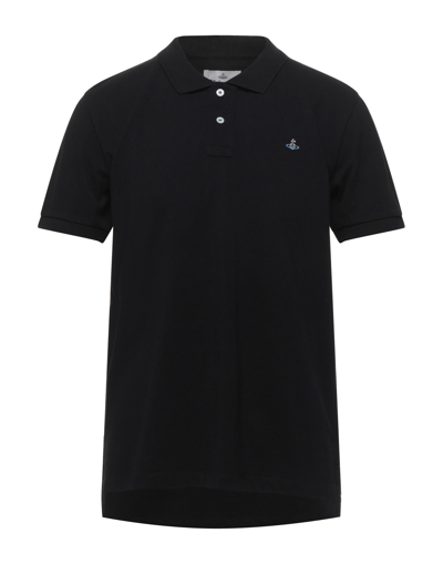 Vivienne Westwood Orb Essential Polo Shirt In Organic Cotton In Black
