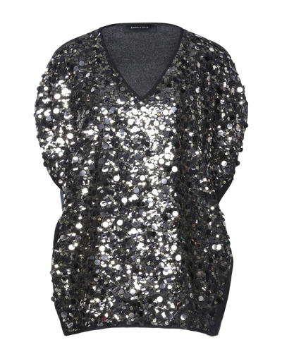 Shop Emma & Gaia Woman Top Black Size 6 Viscose, Polyester