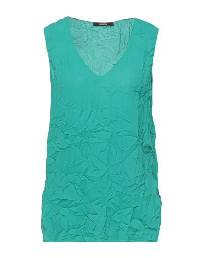 Shop Carla G. Woman Top Green Size 4 Polyester