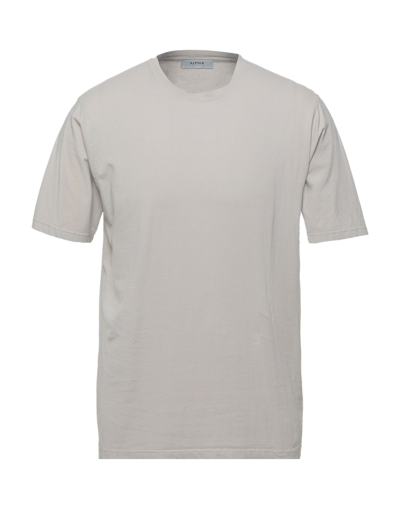 Shop Alpha Studio Man T-shirt Light Grey Size 50 Cotton, Elastane