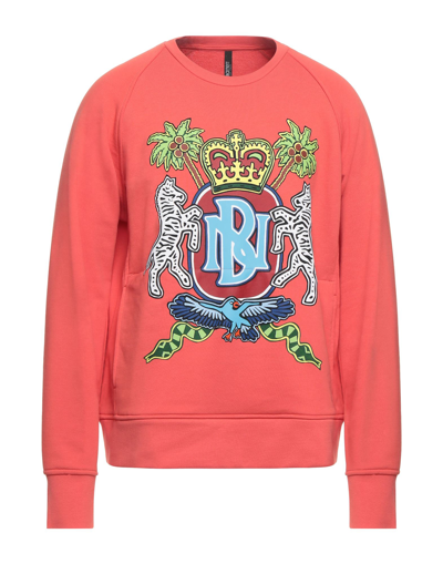 Shop Neil Barrett Man Sweatshirt Coral Size S Cotton, Polyester In Red