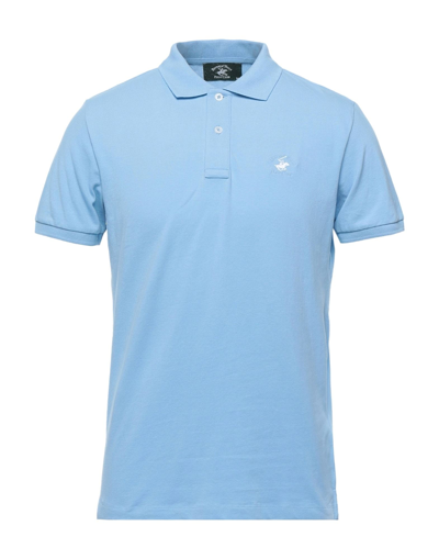 Shop Beverly Hills Polo Club Polo Shirts In Pastel Blue