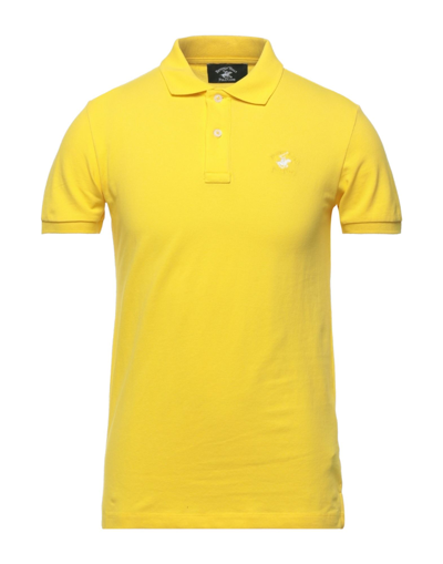 Shop Beverly Hills Polo Club Man Polo Shirt Yellow Size Xxl Cotton, Elastane